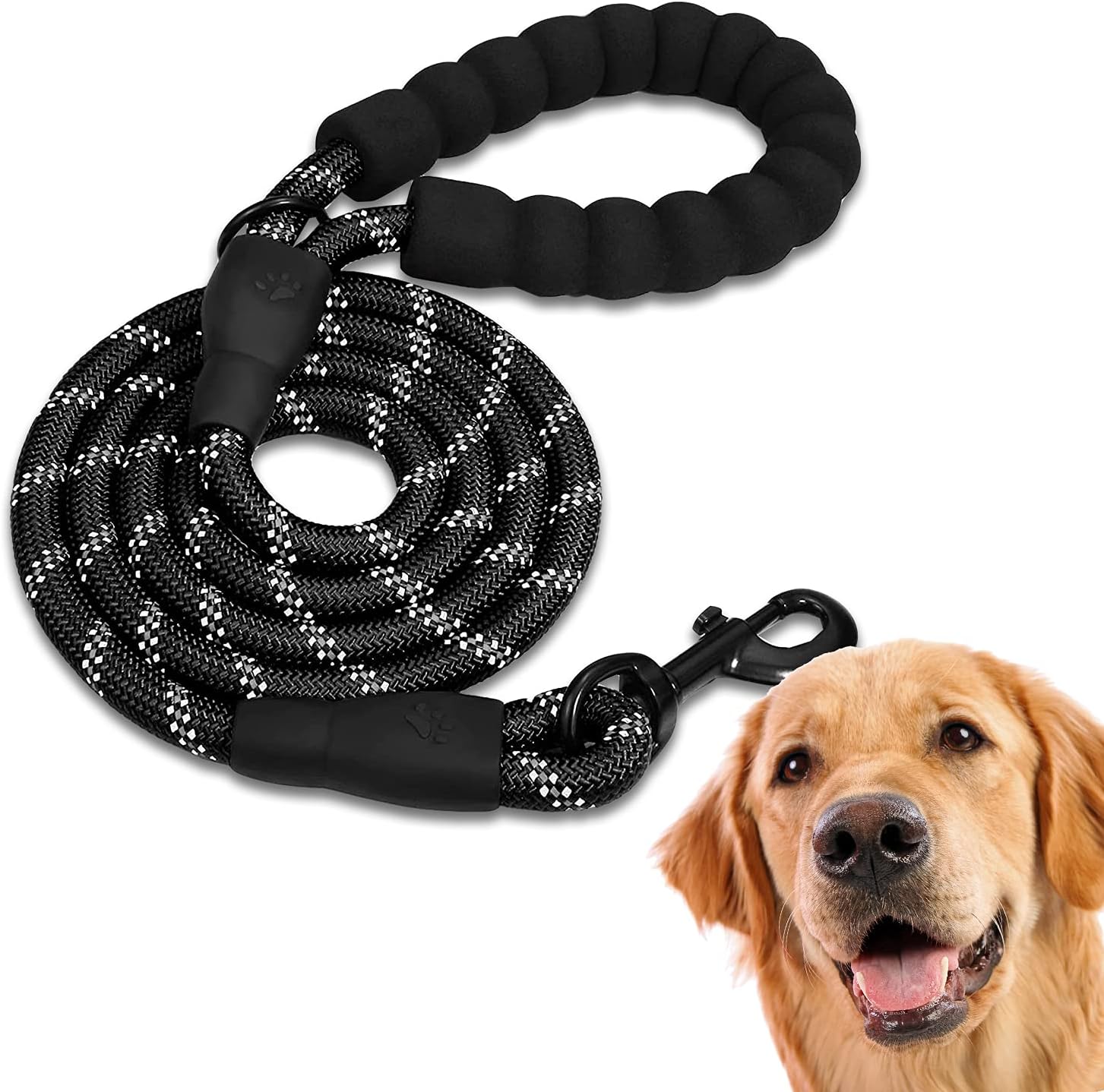 Correa Perro, Correas para Perros, para Cachorro, Pequeños, Medianos y Grandes, 1,2 m, 1,5 m, 2,2 m, Correa Perro Adiestramiento (150 CM, Negro)