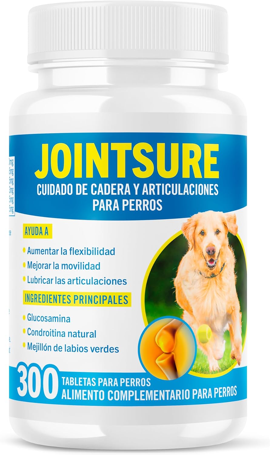 Condroprotector Perros I con Gran concentración de mejillon Labios Verdes, glucosamina y condroitina Natural I suplemento antiinflamatorio para articulaciones I 300 Comprimidos