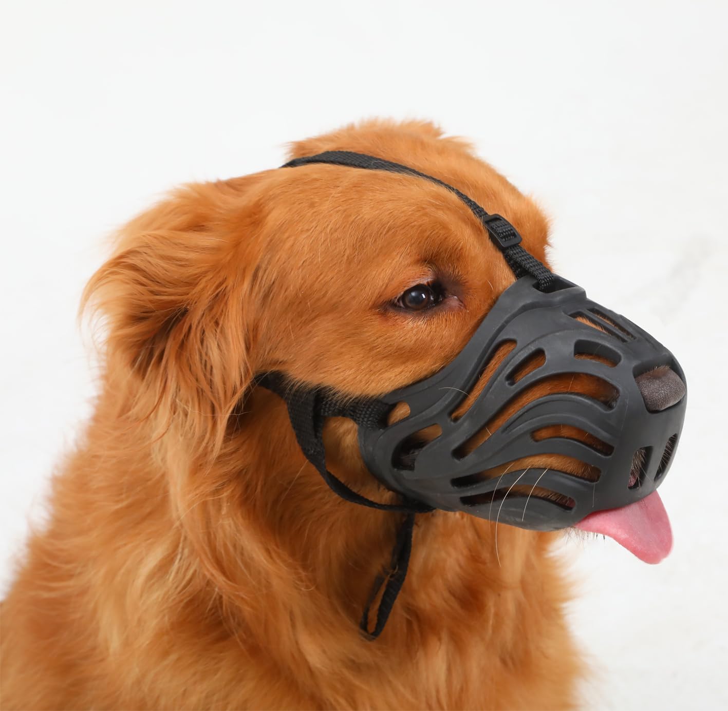 Para perros, bozal de silicona flexible contra mordeduras, ladridos y masticaciones, diseño transpirable, adecuado para el entrenamiento de perros grandes y agresivos (negro, XXL)