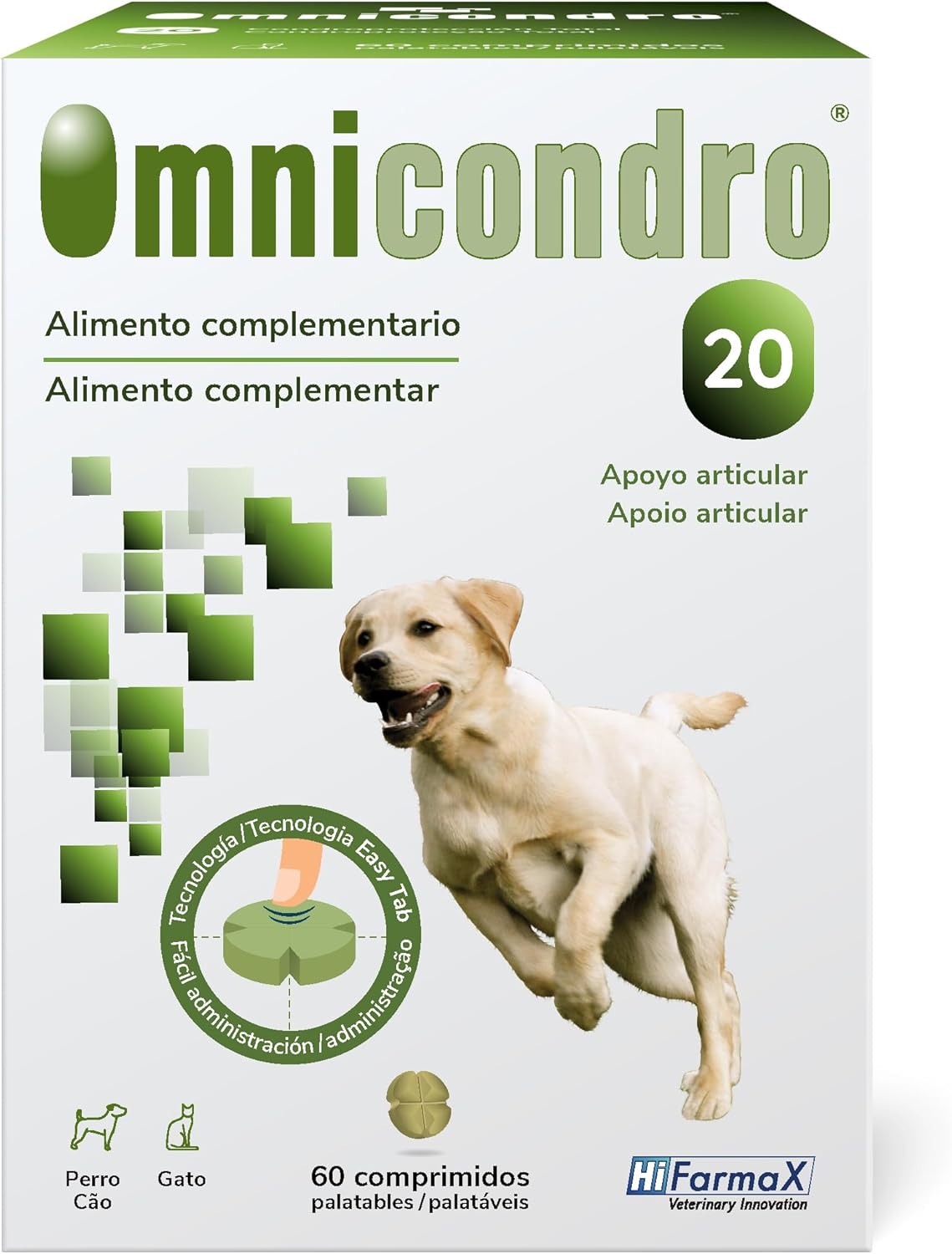 20 Hifarmax - Condroprotector para Perros y Gatos | Glucosamina y Condroitina para Articulaciones | Vitaminas Mascotas | Suplementos para Perros Mayores | 60 Comprimidos